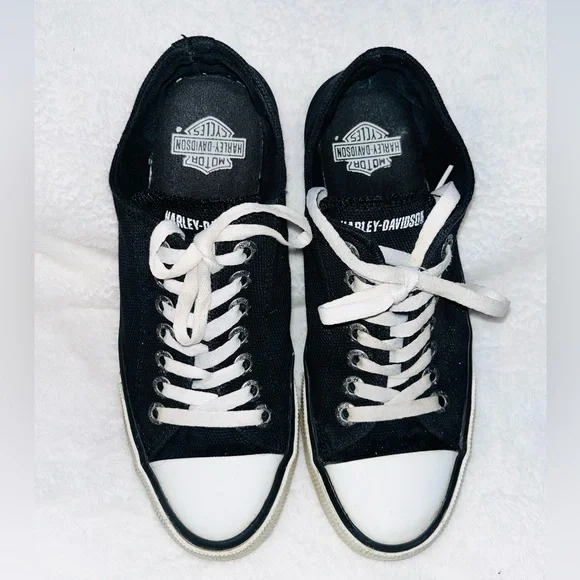 Harley-Davidson Black and White Sneakers sz 9 - Picture 2 of 8
